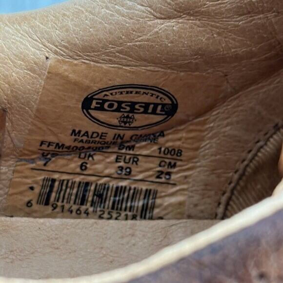 Fossil Oxford Shoe Mens 7 Brown Leather Ferdinand Lace Up Leather Casual - Picture 7 of 9